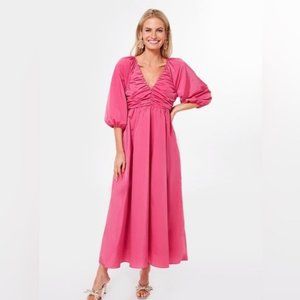 Tuckernuck Hyacinth House Fuchsia V-Neck Gia Maxi Dress